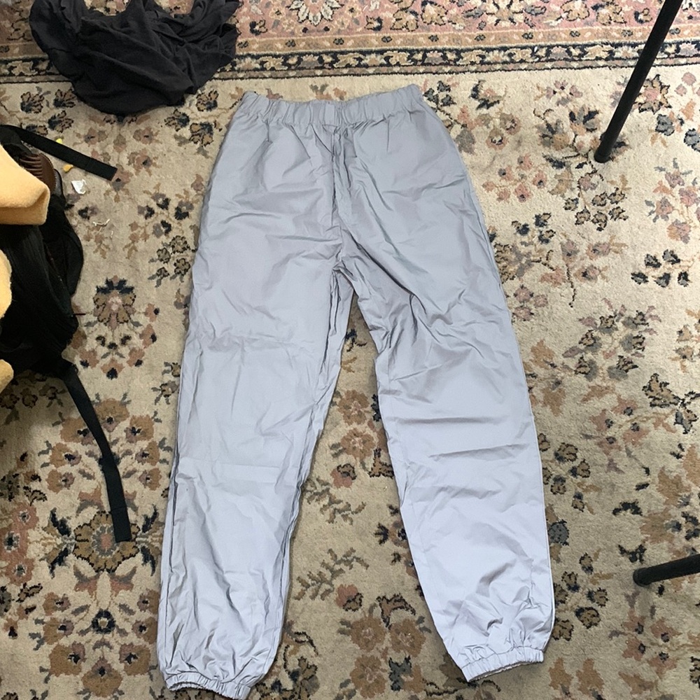 Silver urban outfitters reflective pants!!